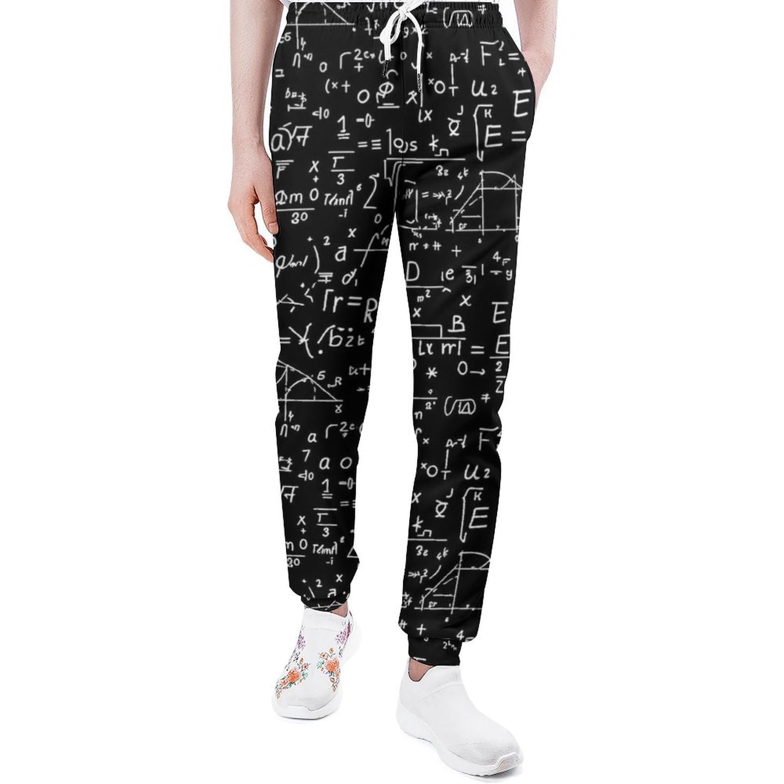Mens Women Elastic Waist Sweatpants Graphic Yoga Workout Jogger Pants