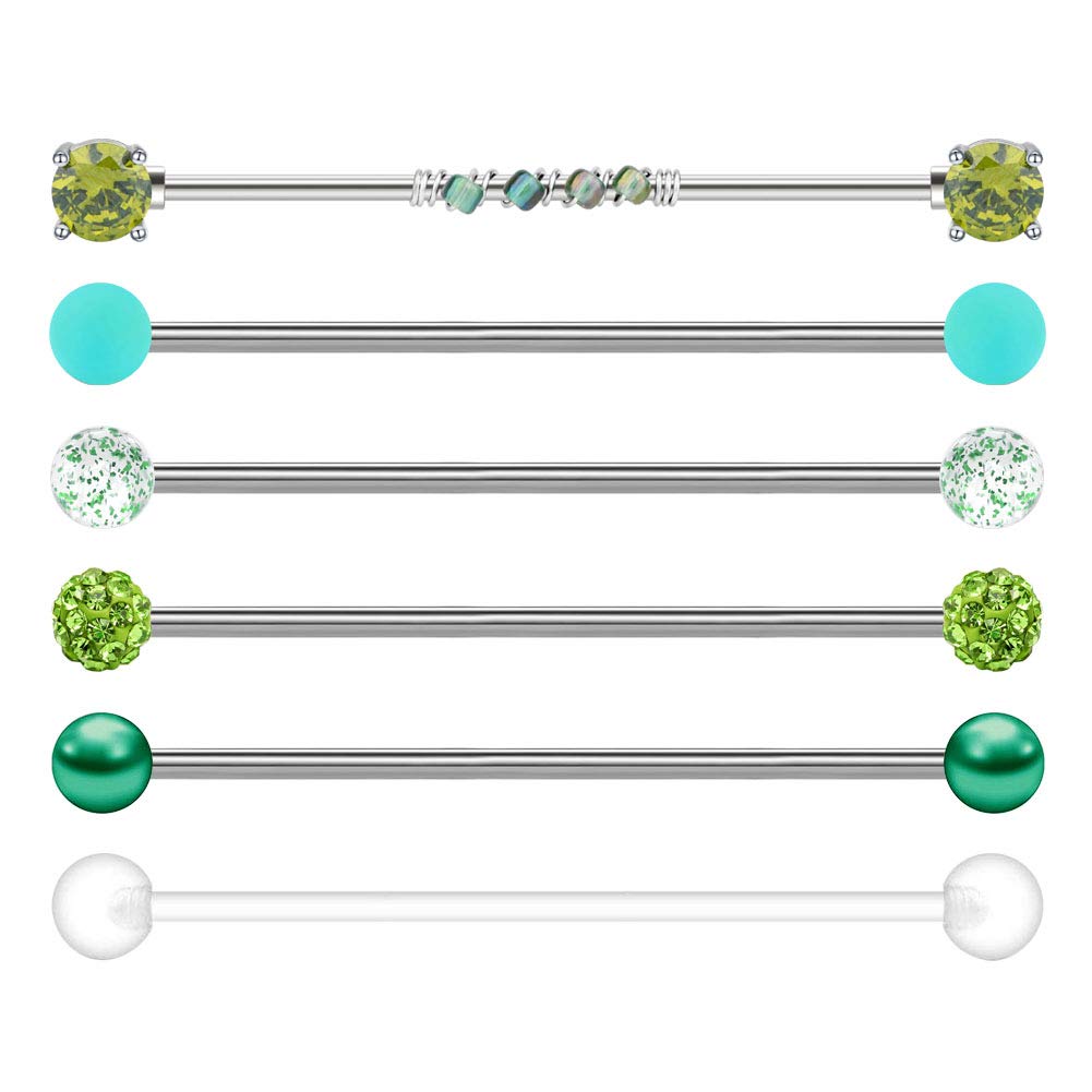 AceFun14G Surgical Steel Industrial Barbell for Women Men Cartilage Earring Body Piercing Jewelry 14/32/35/38mm