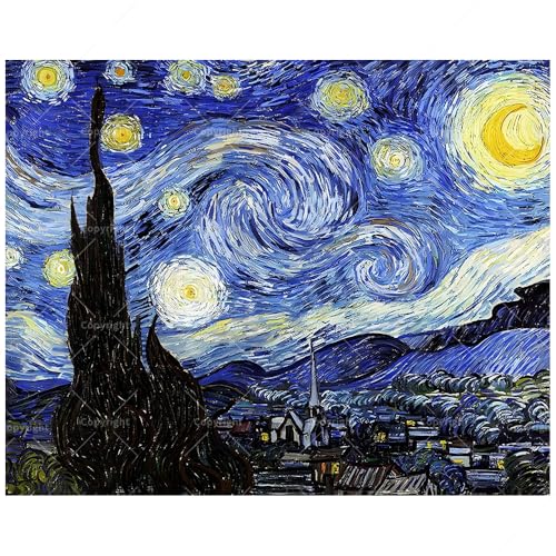 Famous Paint by Numbers Kit for Adults - DIY Starry