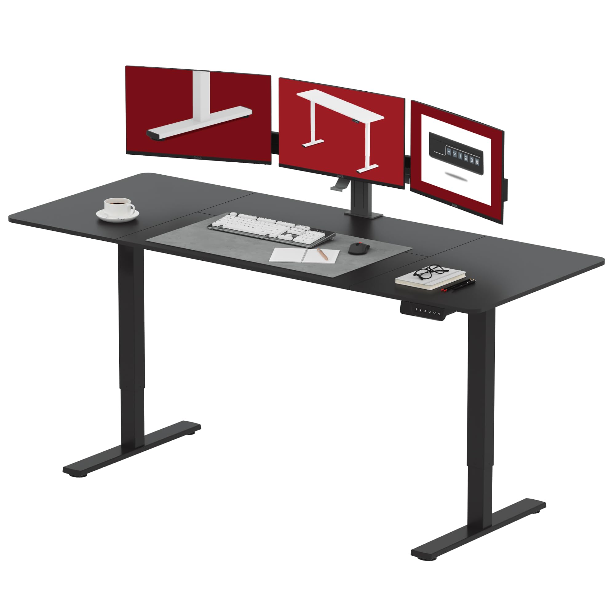 SANODESK Electric Standing Desk 79x32 Inch Height Adjustable Stand Up Desk Home Office Computer Workstation Sit Stand Home Office Desk with Splice