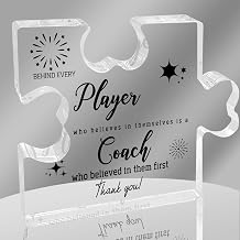 Coach Appreciation Gifts - Women & Mens Coach Thank You Gifts for Basketball, Baseball, Soccer, Volleyball - Inspirational Acrylic Puzzle Sign Desk Decor