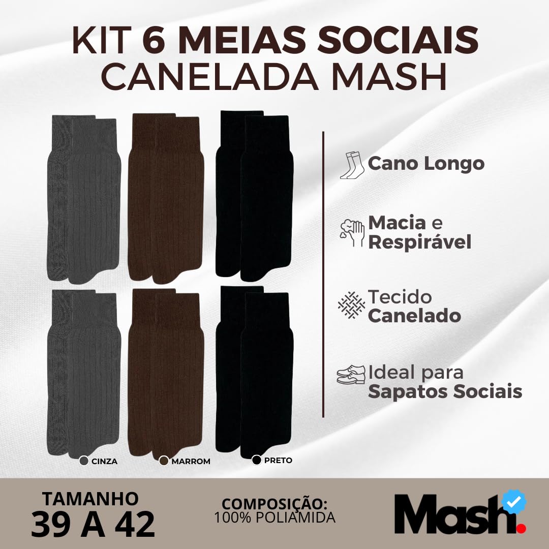 Kit 06 Meia Social Mash Poliamida Cano Longo Canelada em promoção! Veja a oferta e mais achadinhos de Moda íntima 3 Hoje é o melhor dia para comprar Kit 06 Meia Social Mash Poliamida Cano Longo Canelada com aquele preço maroto! Promoção! Aproveite a oferta! 3