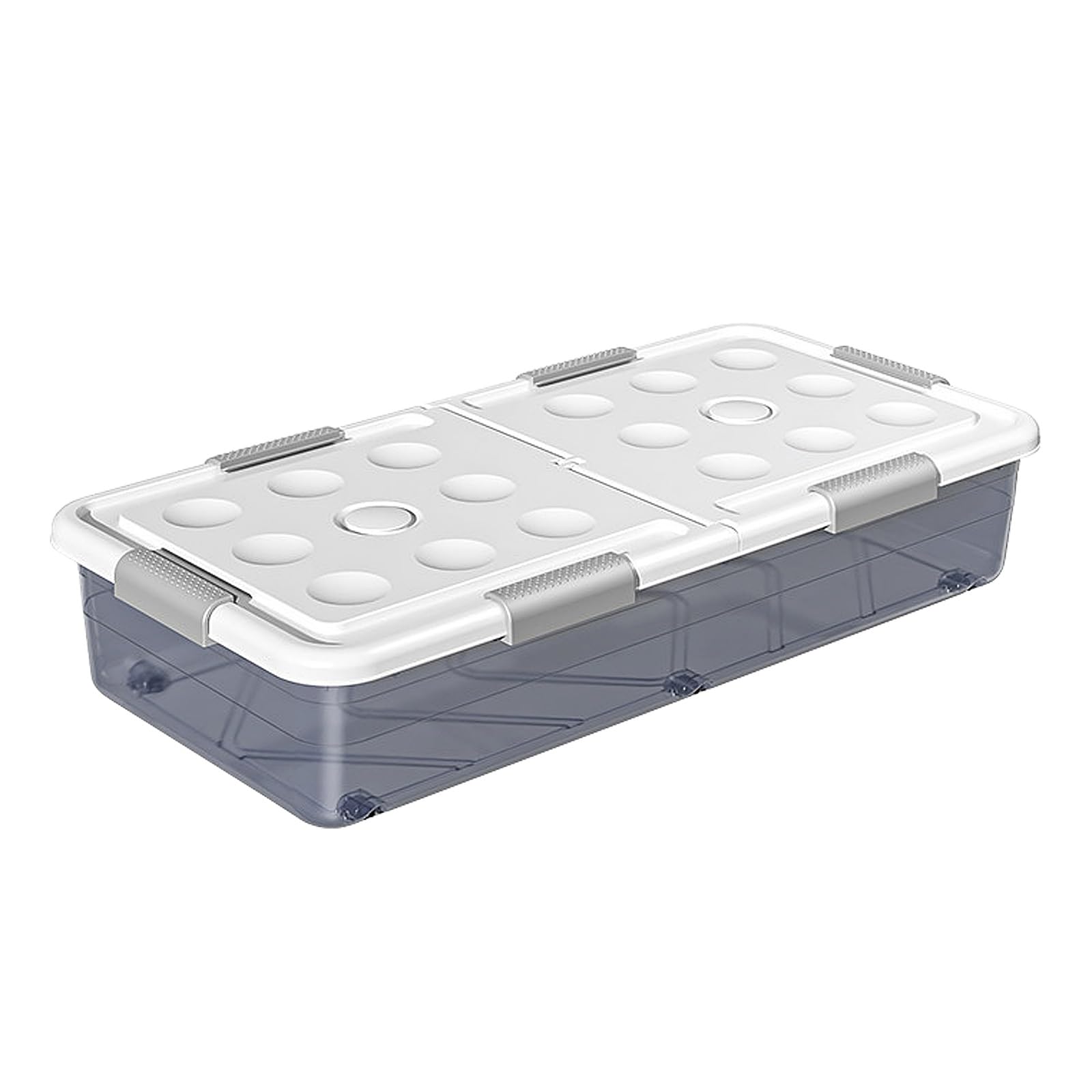 Unterbett Aufbewahrungsbox mit Rollen, Waschbare Aufbewahrung Unterm Bett, Beidseitig zu Öffnen, Kleidung, Decken, Spielzeug, Schuhe(Gray,100x52x18cm/39x20x7in)