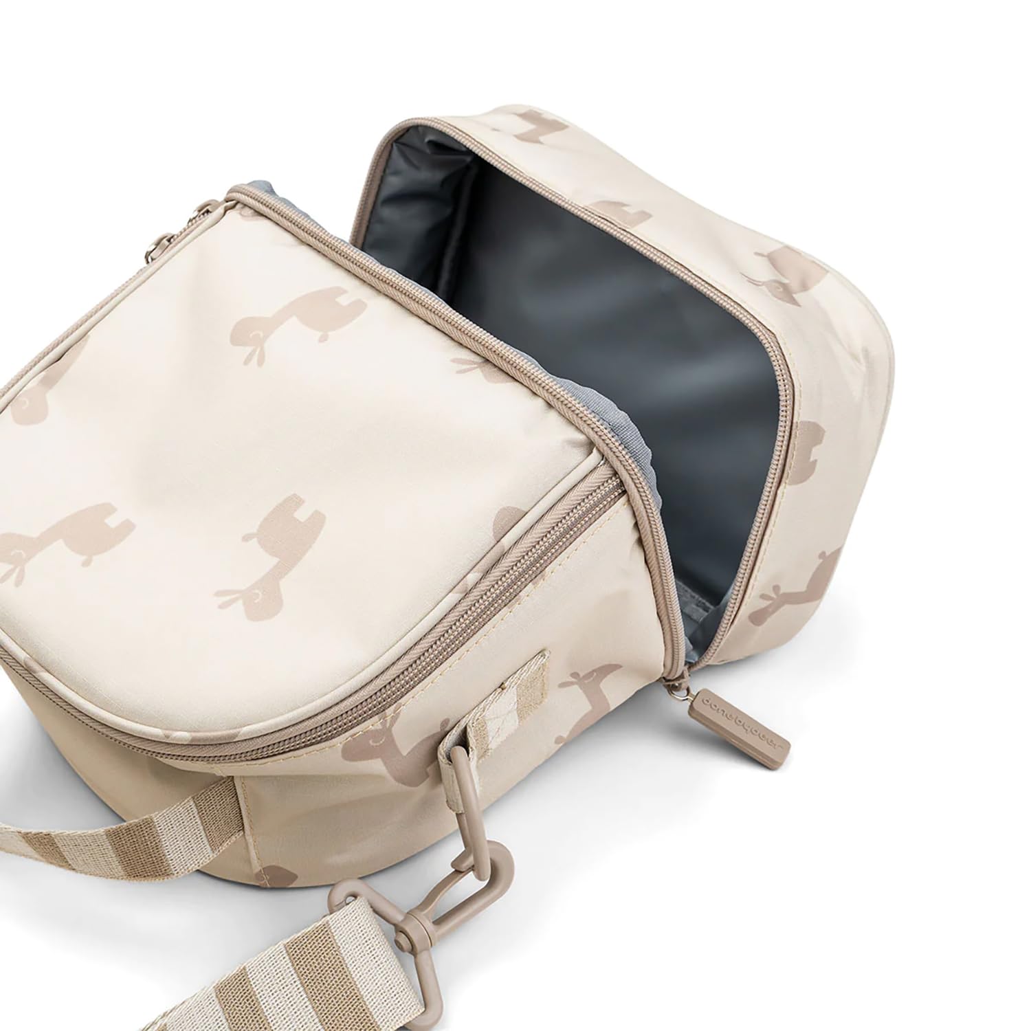 Done by Deer Isolierte Brotdose Tasche Kinder – Sand | Thermo Lunchbag für Mädchen & Jungen | Kinder Isoliertasche mit 2 Fächern & verstellbarem Schultergurt | Wasserabweisend & leicht zu reinigen