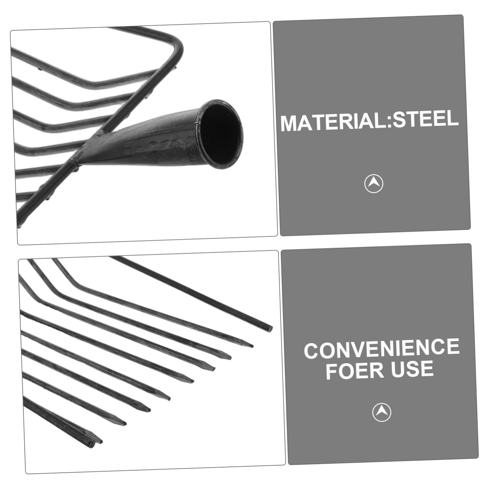 Tête de rechange pour fourche de jardin en acier pour désherber et ameublir le sol