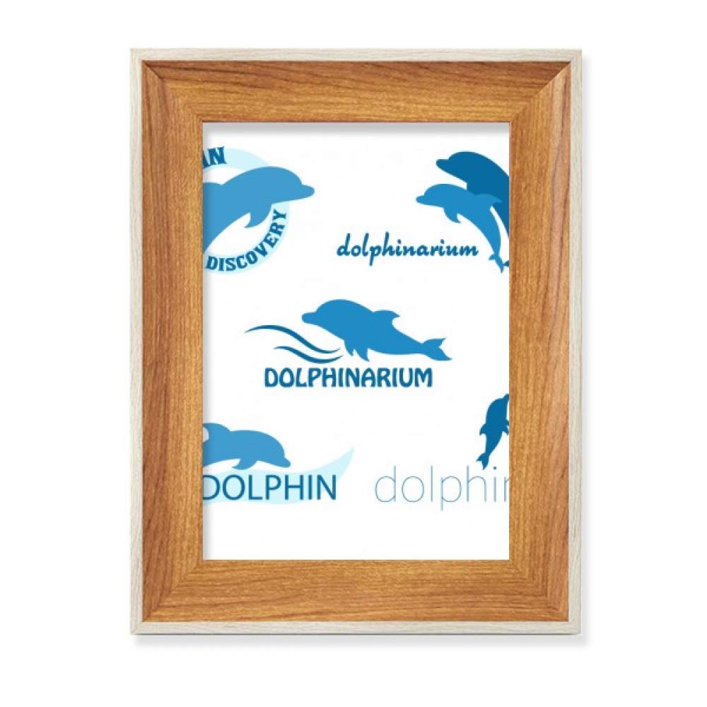 Cadre de photo en bois dauphin bleu affichage bureau tableau art