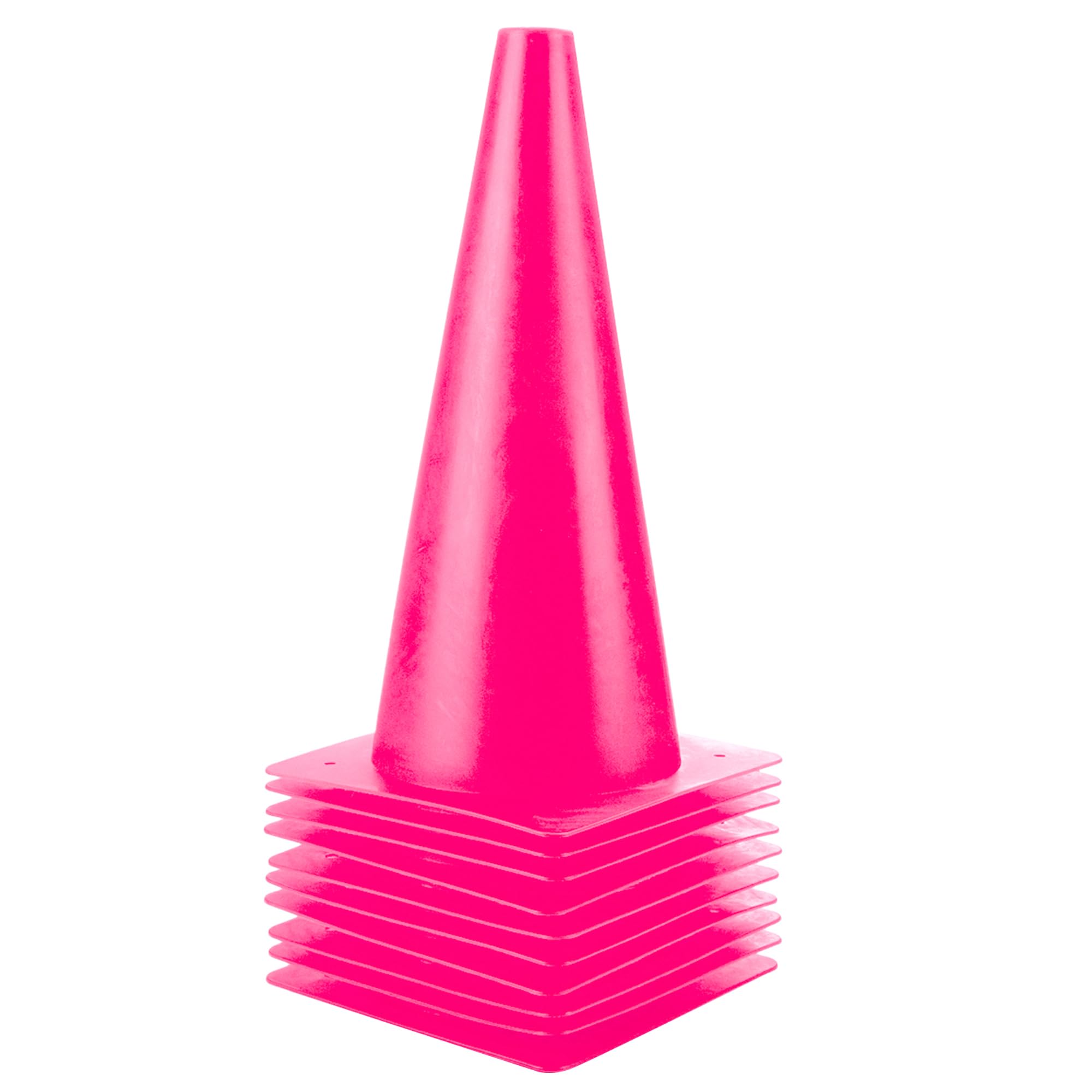 Photo 1 of [10 Pack] Traffic Training Sports Cones, 12 Inch Orange Safety Cones, Soccer Basketball Cones for Drills, Plastic Marker Cones for Indoor/Outdoor Activity & Festive Events (Set of 10/24 Pack) (Pink)