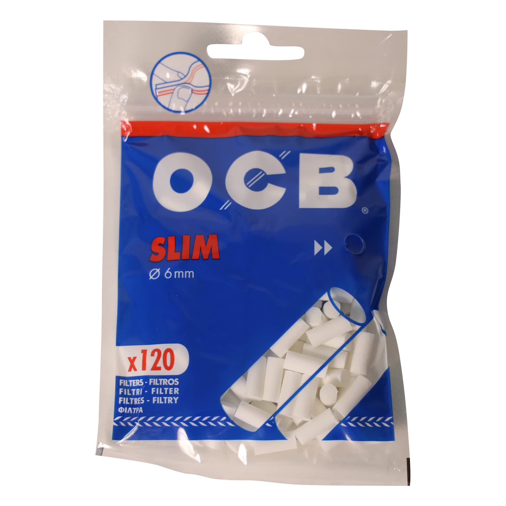 OCB France Auth. Seller RATTAN EXPO - OCB Slim Rolling Filter Tips, 6x15mm, 120 Pcs/Pouch, Plant Based, Imported-image-2