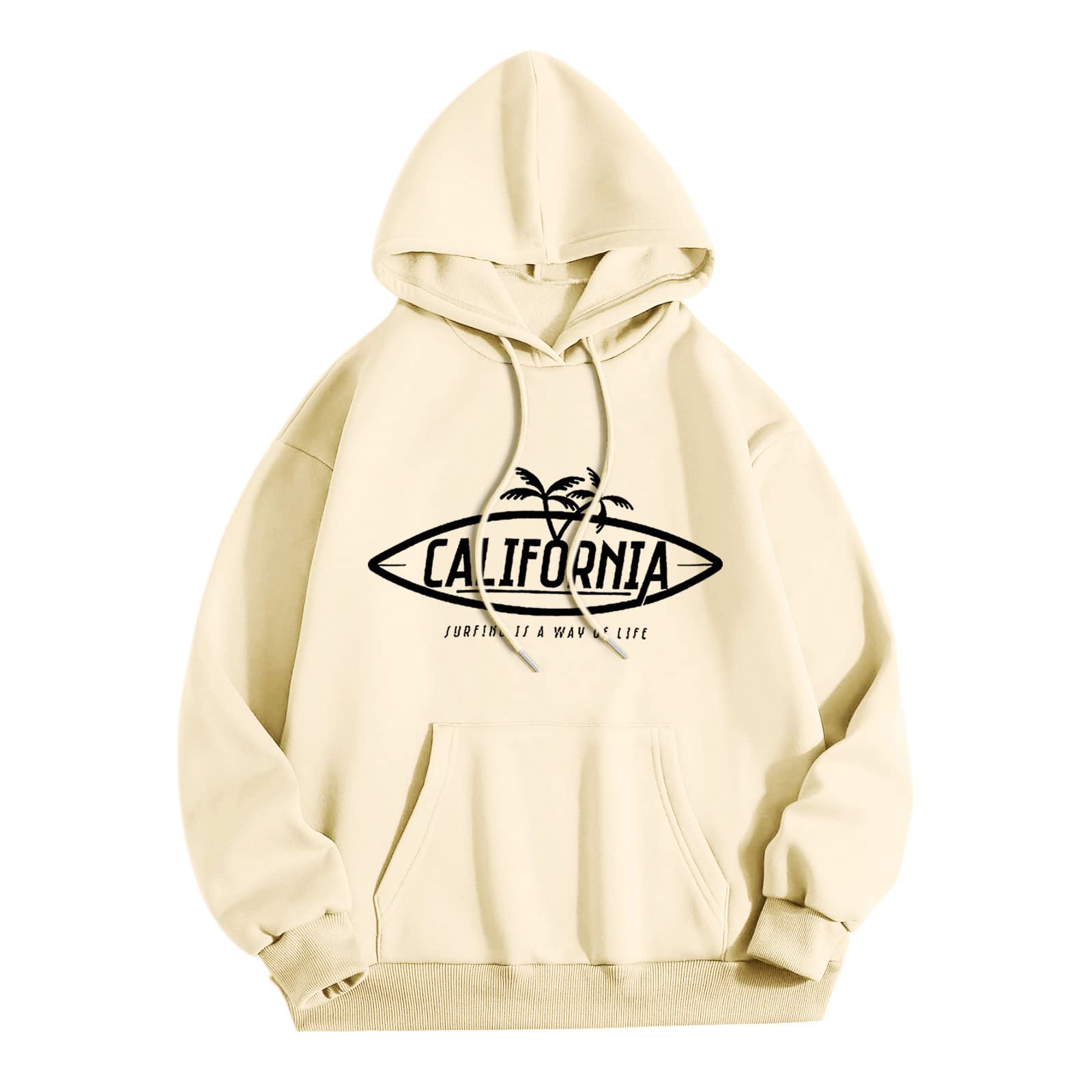 Pull de Noël drôle sweat à capuche beige manches longues