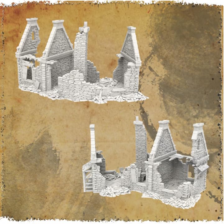 QP3D, Wargaming Terrain, Ruined Stone House, Scenery for Tabletop Games 15mm Scale Miniatures - Image 2