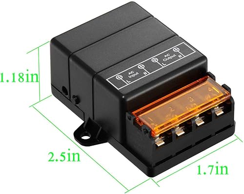Miniatura 6 de VONVOFF Interruptor remoto inalámbrico, AC110V/120V/240V/30A Relé RF Interruptores de luz de control remoto con 328 pies de largo alcance, kit de