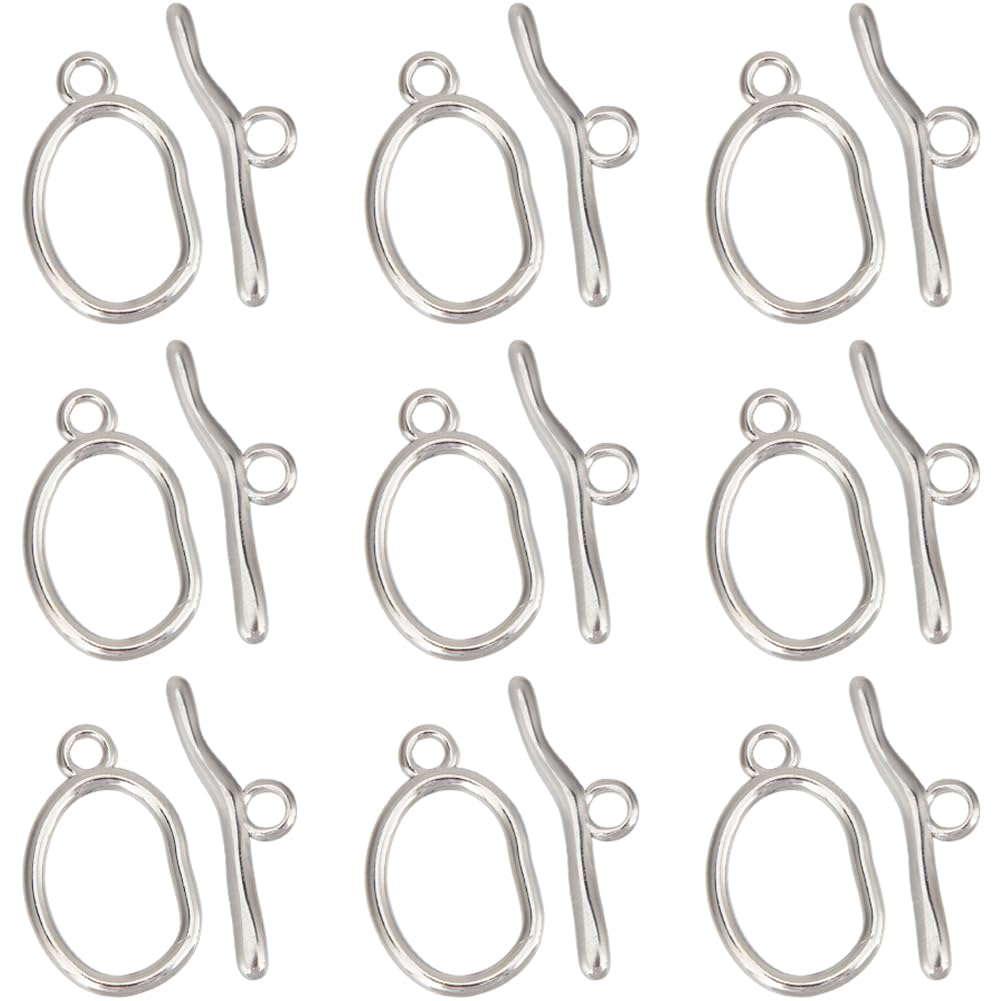 Fermoir à bascule collier acier inoxydable connecteur barre T anneau ovale bijoux