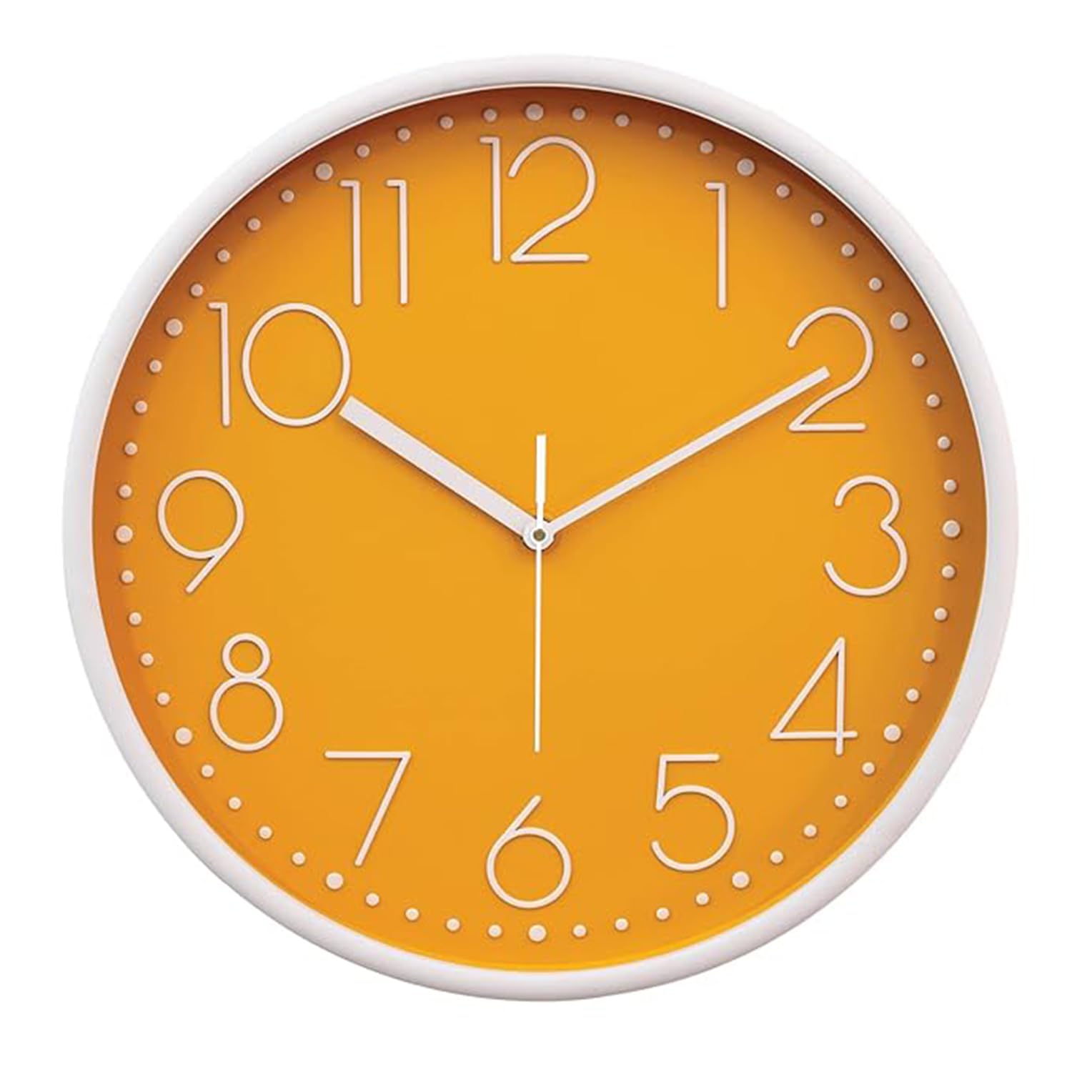 RANDOM 12 Inch Classic & Modern Multi Stylish Sweep Silent Movement Wall Clock for Home, Living Room, Bedroom, Lobby, Office, and Kitchen (Yellow)