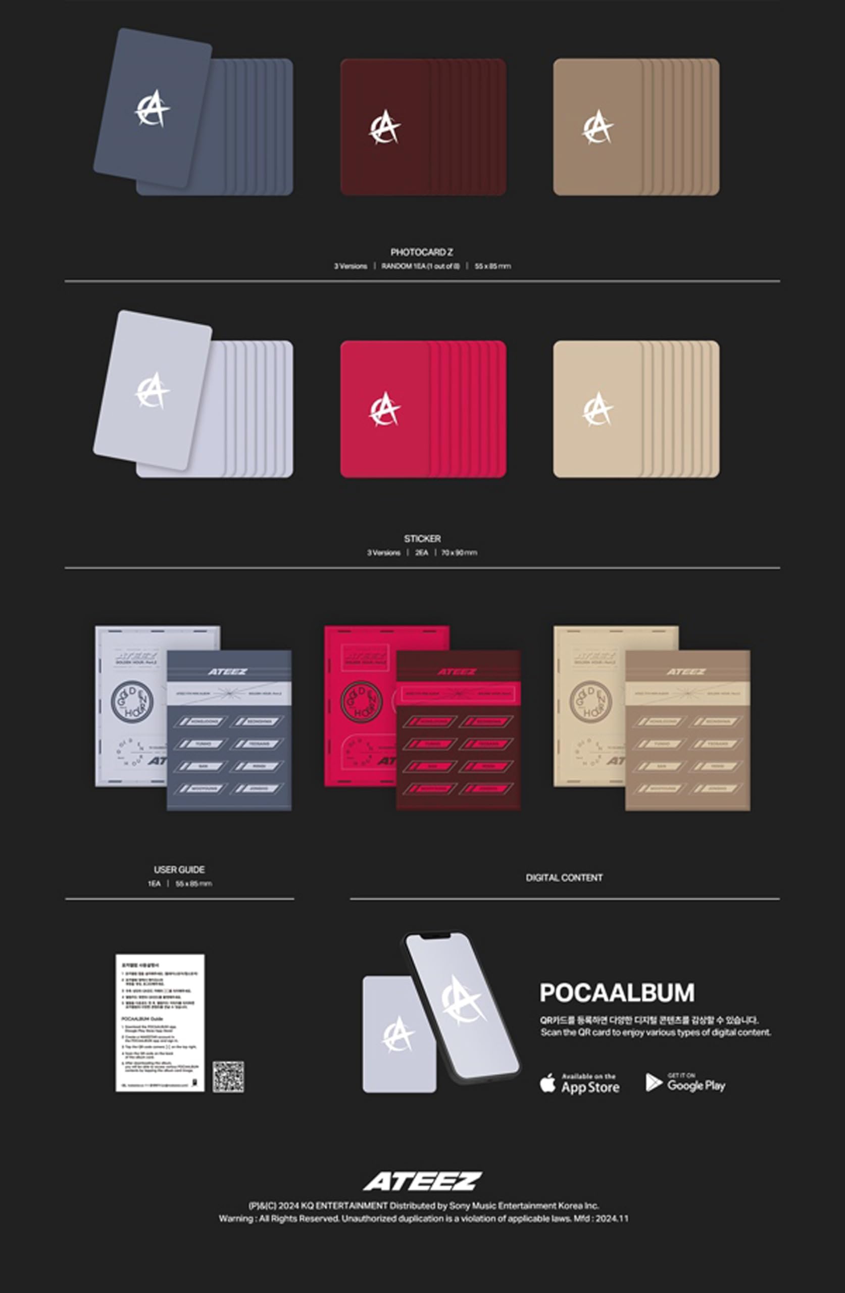 Amazon.com: ATEEZ GOLDEN HOUR : Part2 11th Mini Album (POCAALBUM