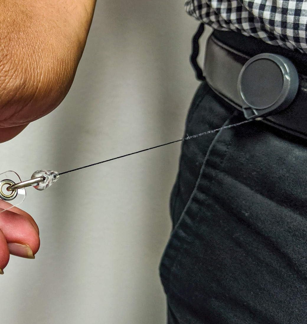 Key-Bak Mini-BAK uchwyt na identyfikator z nylonową taśmą o długości 91,4 cm, stalowy klips do paska