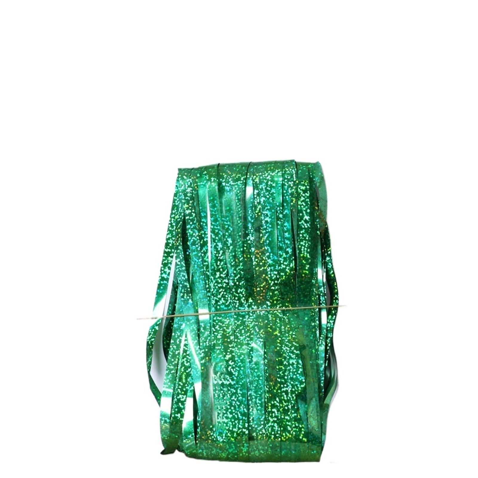 EnxJire Fringe Backdrop Curtain Tinsel Foil Curtain 1x3.0m Party background Fringe 1m 2m backdrop(Green,2M)