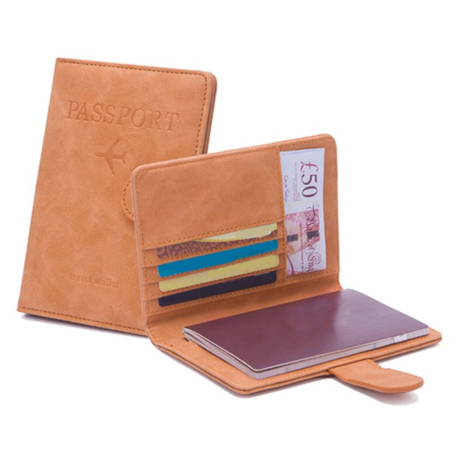 Etui Passeport Francais Étui Passeport RFID Cuir PU Doré