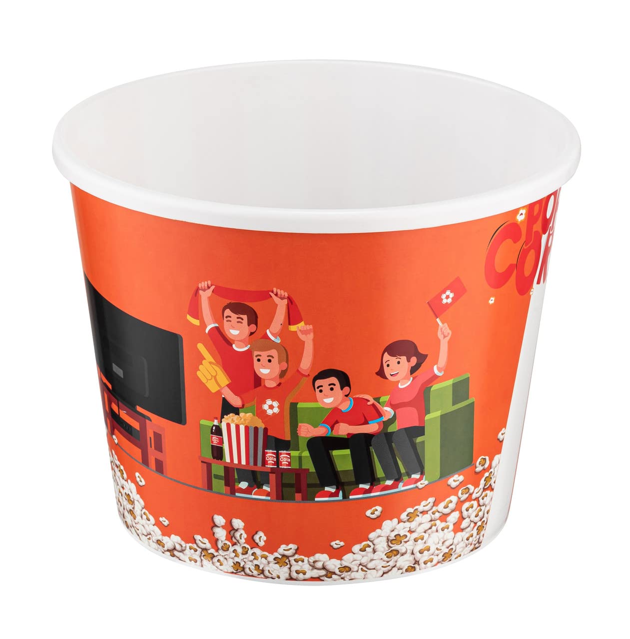 Jenell, Modern Style Reusable Plastic Popcorn Containers/Popcorn Bowls Set for Movie Theater Night (Popcorn Football TV)