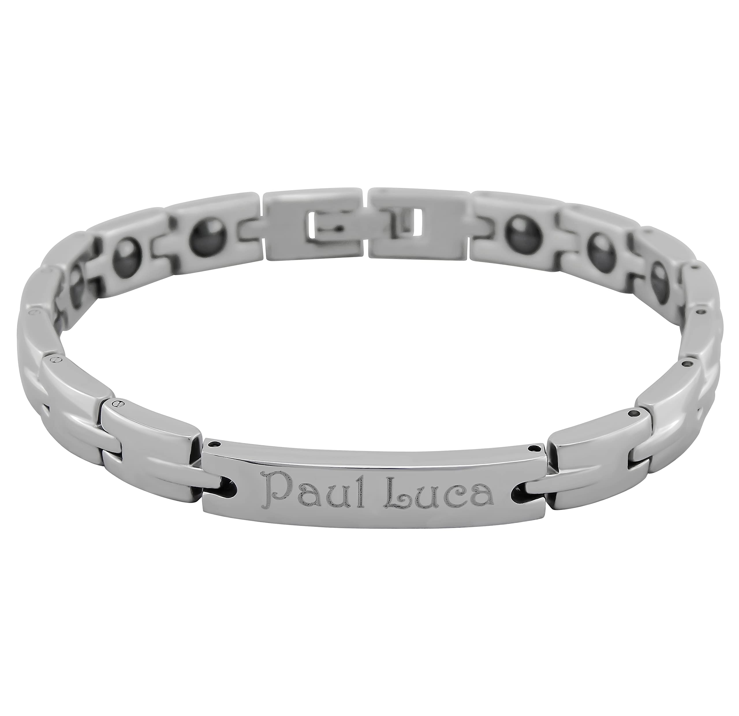 Pärchen Armband mit Gravur 2 Stück silber 21 cm | Armband personalisiert Edelstahl für Partner Familie Beste Freundin BFF | Partnerarmbänder 2er Set Armbänder für Paare