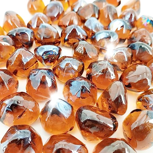 Kleuete Feuerglas-Diamanten, 8,6 kg, 1/2 Zoll, bernsteinfarben