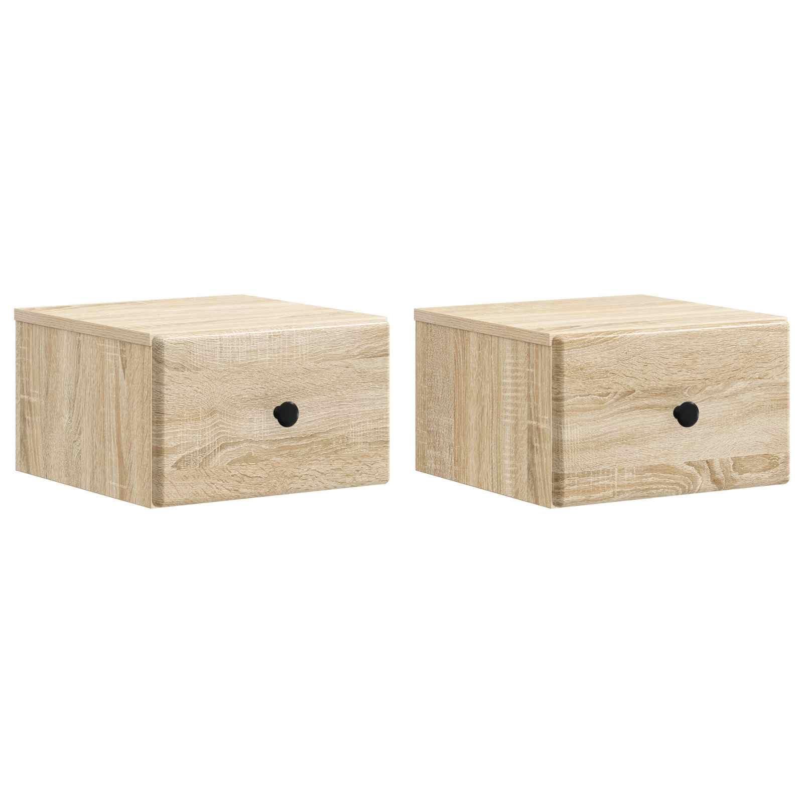 Table de nuit chêne Sonoma lot de 2 meubles suspendus haut de gamme