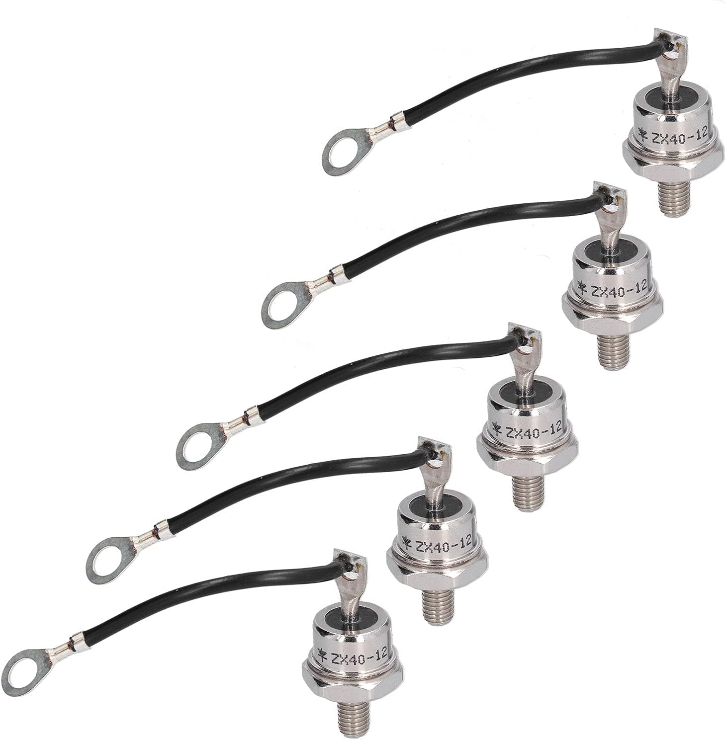 Rectifier Diode Kit, Rectifier Diode 40A 1.2kV Set Kit, Low Leakage Current, Brass with Black Line, Rechargeable Battery Converter, Schottky Diodes