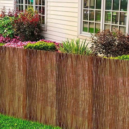 Homgoday Valla cañizo de Sauce 300x100 cm Valla de Enrejado Celosía Extendible de Mimbre Pantalla de Privacidad para Jardín Verde 300 x 100 cm Tipo1