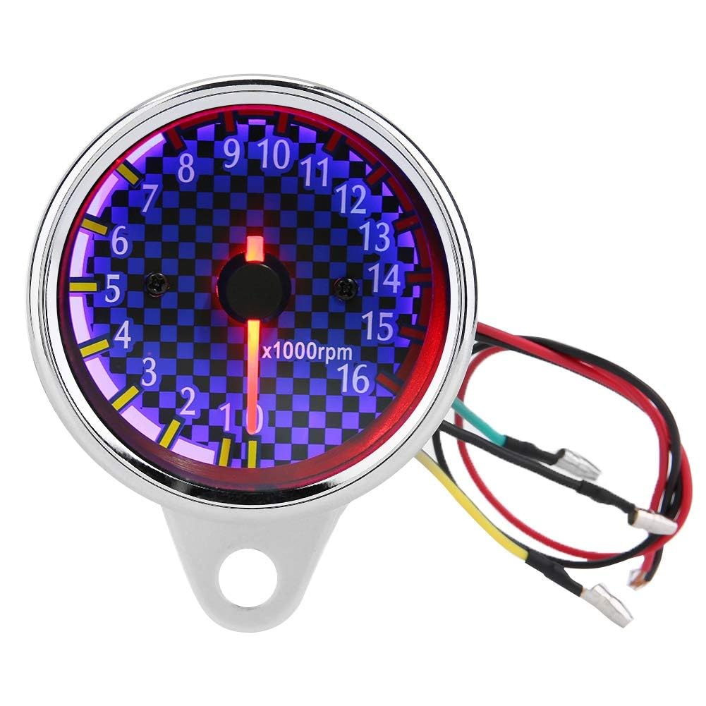 Electronic Tachometer,DC 12V Universal Motorcycle LED Display Tachometer Electronic Tach Meter Gauge 16000rpm-image-47