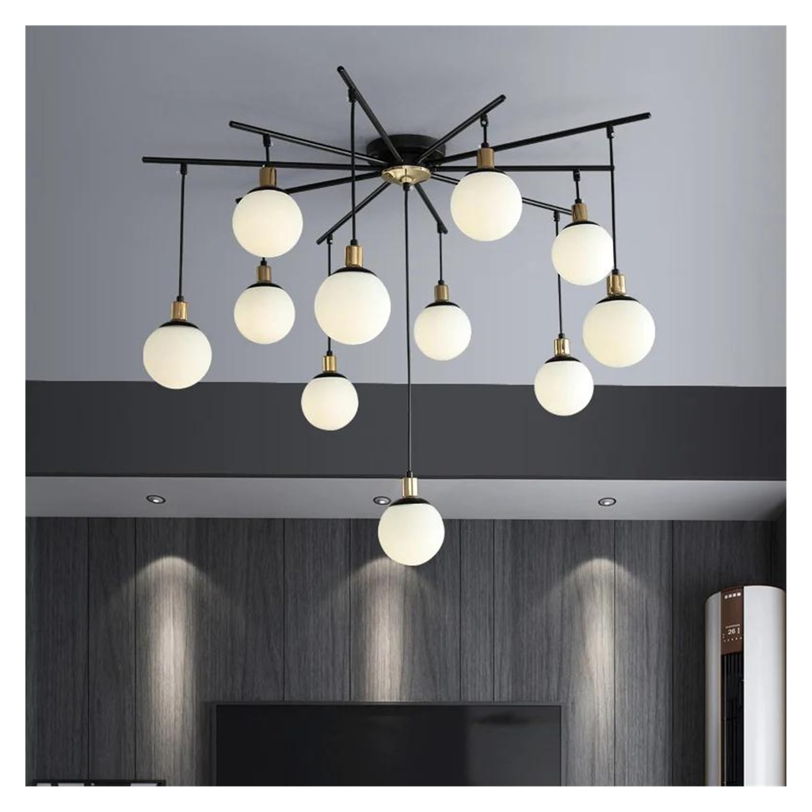 Plafond en Verre d'exception style nordique postmoderne 7 têtes - 8