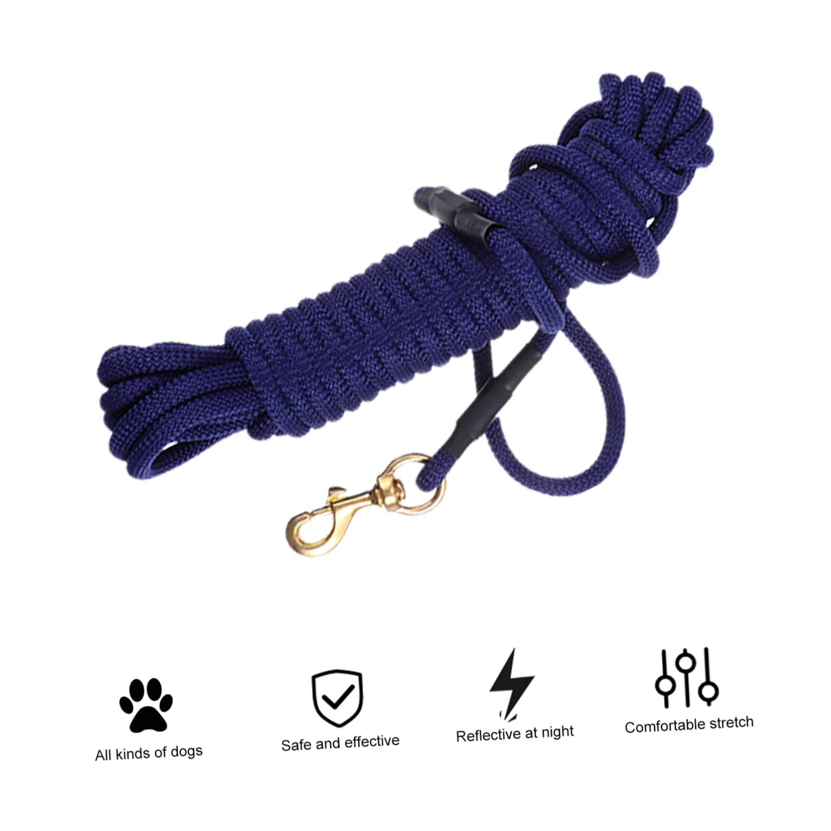 Correa Larga de Entrenamiento para Perros de 10 Metros Azul | Polipropileno, Gancho, para Caminar y Correr, Diseño Cojín, Uso Exterior