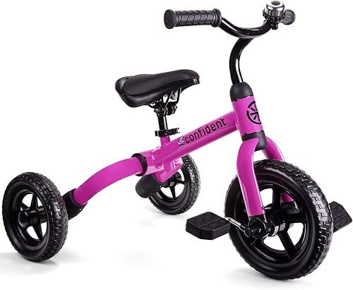 XIAPIA Triciciclo 3 en 1 para niños y niñas de 2 a 4 años, triciclo plegable y bicicleta de equilibrio con asiento ajustable y pedal desmontable,