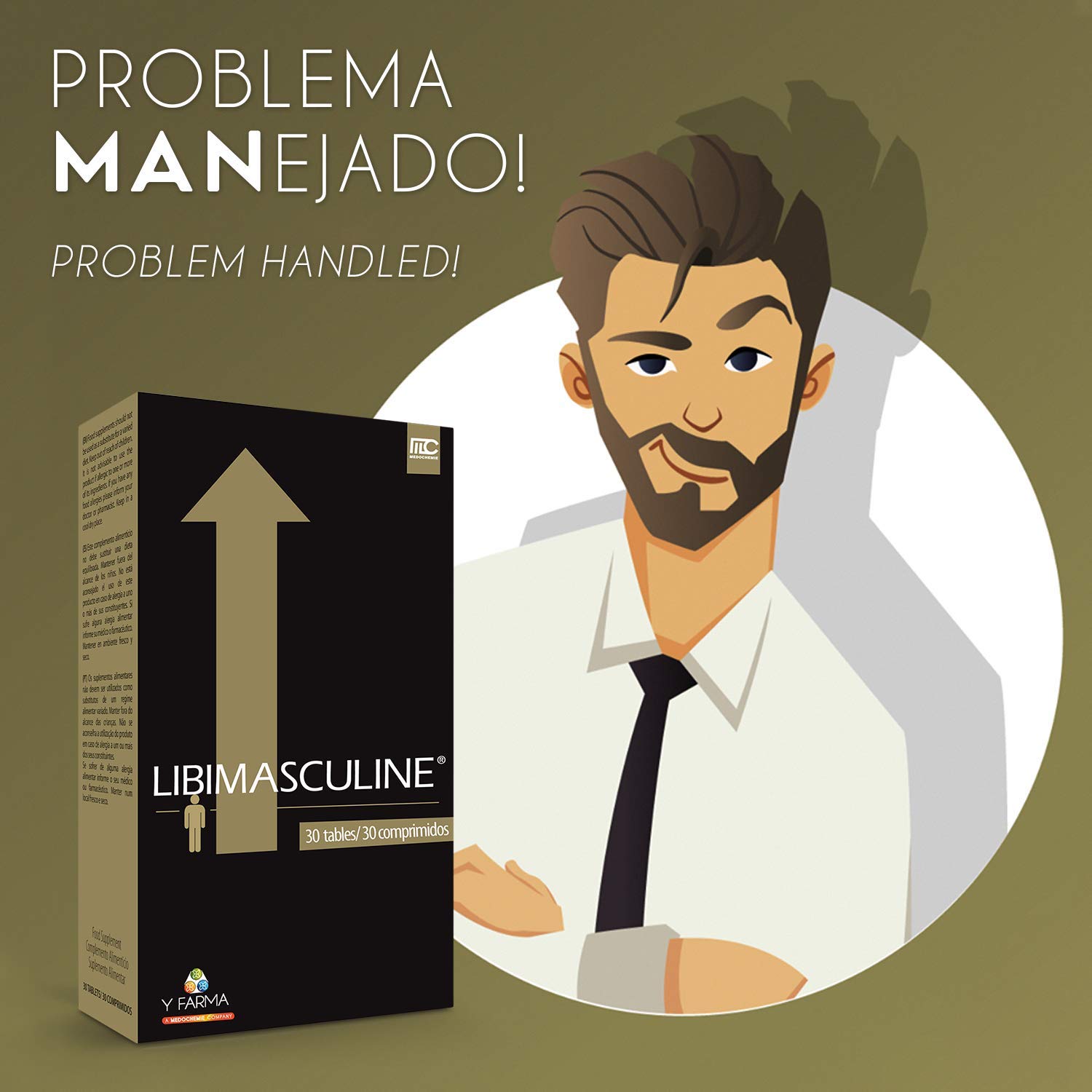 LIBIMASCULINE Potenciador Sexual Hombre - Mejora de la Erección Masculina y Aumento de la Resistencia Sexual - Efectividad Rápida - Placer Total - Sin Riesgo Cardíaco - 30 pastillas