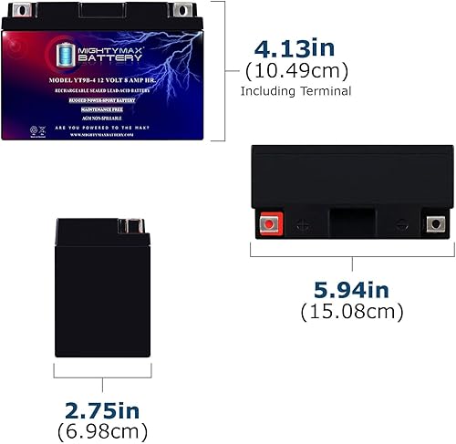 Miniatura 20 de Mighty Max Battery YTZ10S -12 voltios 8.6 AH, 190 CCA, batería de motocicleta SLA AGM sin mantenimiento recargable