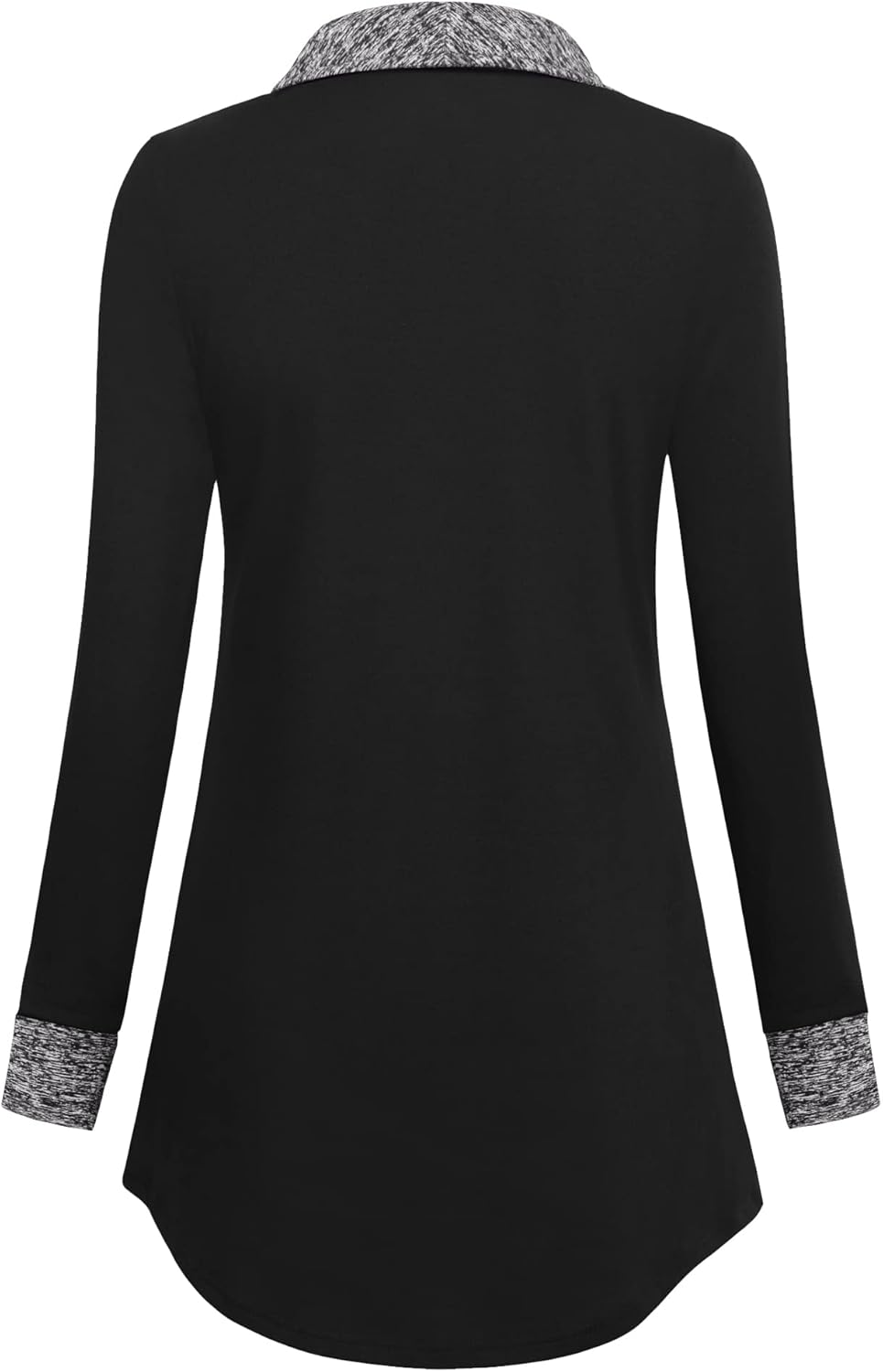 Bebonnie Womens Long Sleeve Casual V Neck Sweatshirts Pullover Tunic Tops with Buttons - Image 3