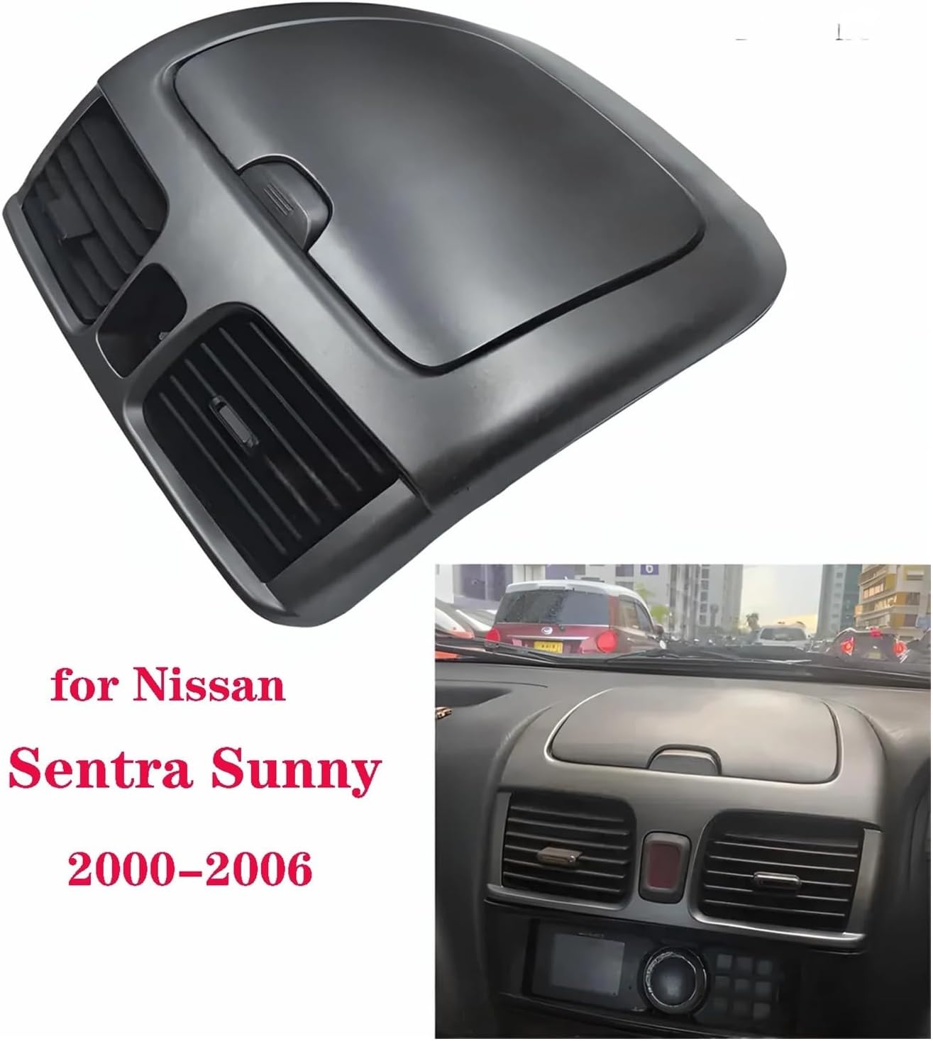 Car Interior AC Air Outlet Vent Dash Vent | Compatible With Nissan Sentra Sunny 2000-2006 68266-0460/68260 5M002 Car Air Conditioner Part(Middle ASSY)