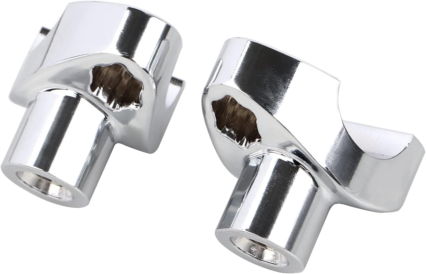 Aluminum CNC Chrome 1.5 Inch Tall Handlebar Risers Bottom for Harley 1" Bar Sportster XLH XL 883 1200 Dyna Street Bob Fat Boy Heritage Softail FL