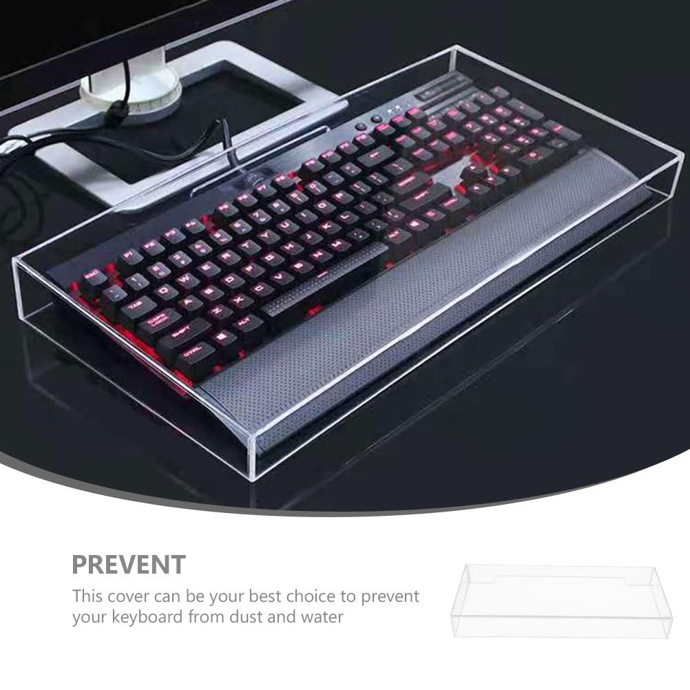 Yardwe Tastaturabdeckung Acryl 47X23.5X5.5 cm Transparente Schutzhaube Für Tastatur Staub- Und Wasserschutz Abnehmbare Tastaturhülle Für Gaming Pc Und Büro
