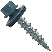 Vista 5 de Tornillos para techos de metal: (250) 10 x 1 ABC Tornillo de techo de chapa de metal gris de 10 x 1 ABC. Tornillos de revestimiento de metal a