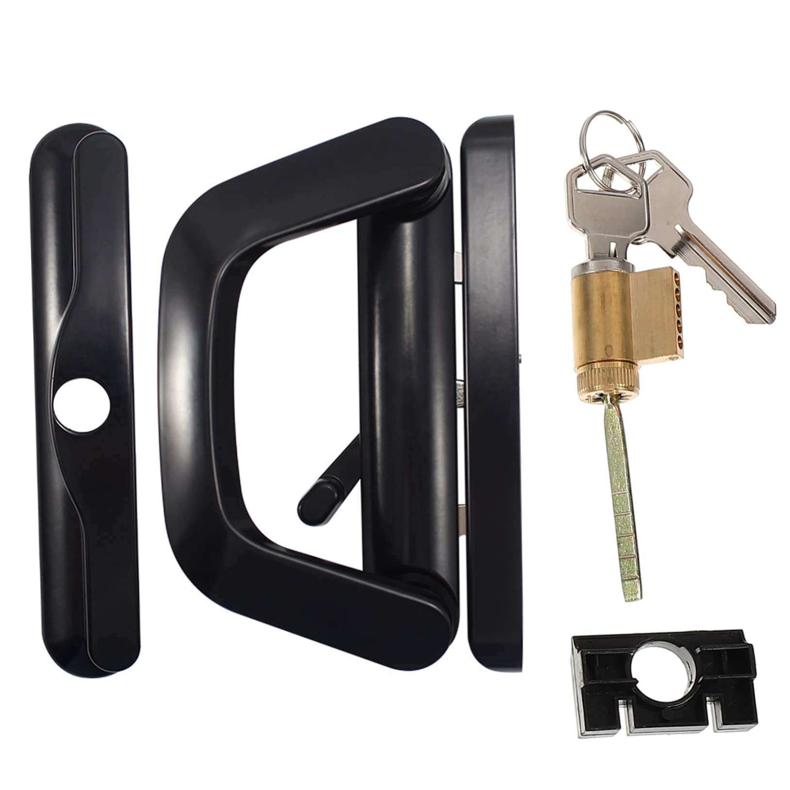 NUOBESTY Serrure de Porte Coulissante Loquet Simple Face Facile à Installer en Alliage de Zinc avec Clé Ensemble Pratique de 1 Set pour Balcon Cuisine