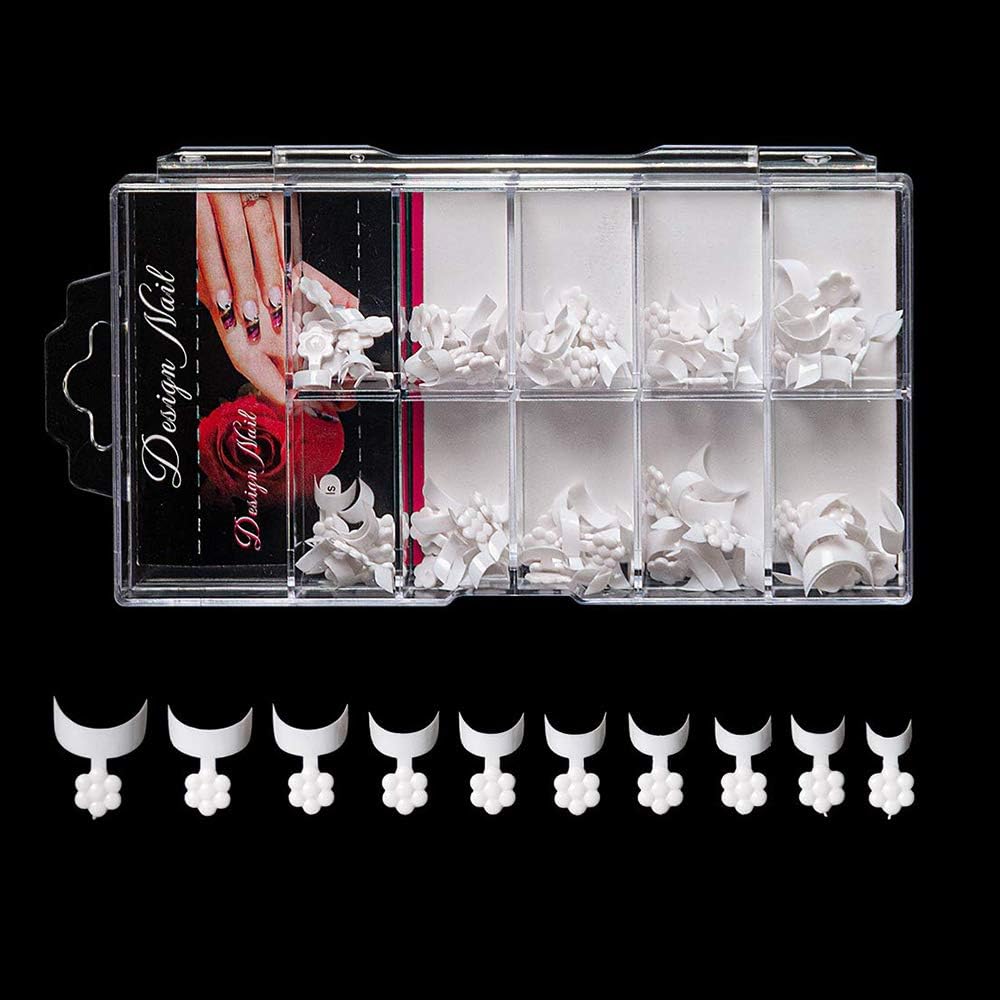 Short French Nail Tips Half Cover Vcedas 100PCS Short Style False Nail Art Tips Finger Sticker for DIY Finger Extension Nails with Box