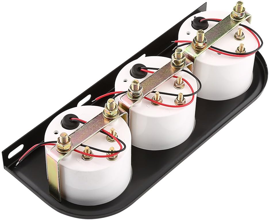 2'' Triple Gauge Set Includes Oil Press & Water Temp Gauges Voltmeter Sensor Oil Pressure Gauge Electric 3 Gauge Set Automotive Car Gauges Set Kit Car Gauges Set Kit Auto Gauges 3 Set