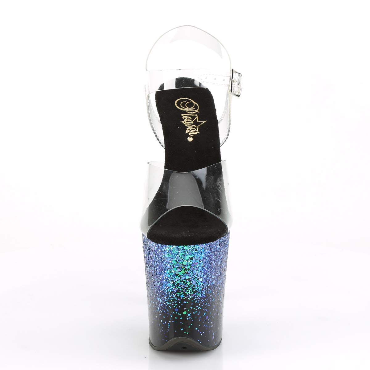 Pleaser FLAMINGO-808SS Clr/Blk-Blue Multi Glitter UK 3 (EU 36)