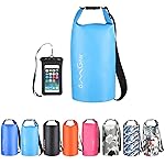 OMGear Waterproof Dry Bag Backpack Waterproof Phone Pouch 40L/30L/20L/10L/5L Floating Dry Sack For Kayaking Boating Sailing Canoeing Rafting Hiking Camping Outdoors Activities (Light blue2, 5L)