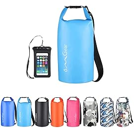 OMGear Waterproof Dry Bag Backpack Waterproof Phone Pouch 40L/30L/20L/10L/5L Floating Dry Sack For Kayaking Boating Sailing Canoeing Rafting Hiking Camping Outdoors Activities (Light blue2, 5L)