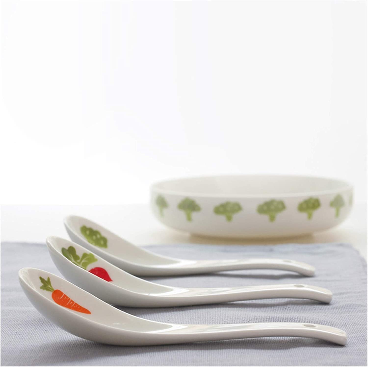 Cuchara de cerámica para café, té, postres, Cuchara sopera de cerámica, cucharas soperas, Cuchara de cerámica Estilo japonés para Comer, Cuchara sopera, Cuchara pequ(Onecolor)