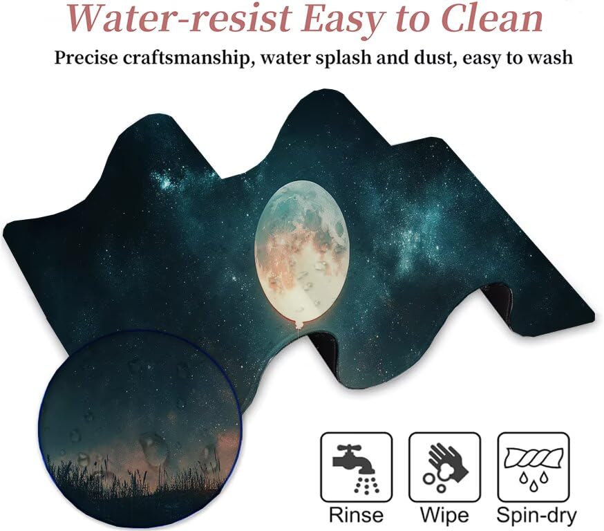 Tapis de souris lune grand format imperméable lavable pour ordinateur de bureau et setup gamer - 7