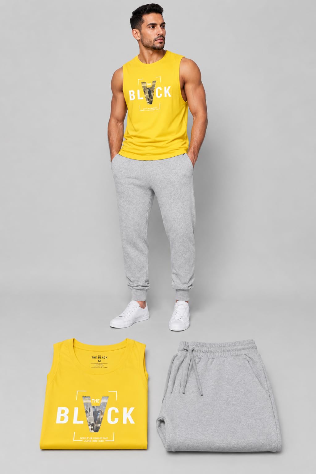 gym vest with track pant combo (IN, Alpha, M, Regular, YELLOW & GREY)-image-49