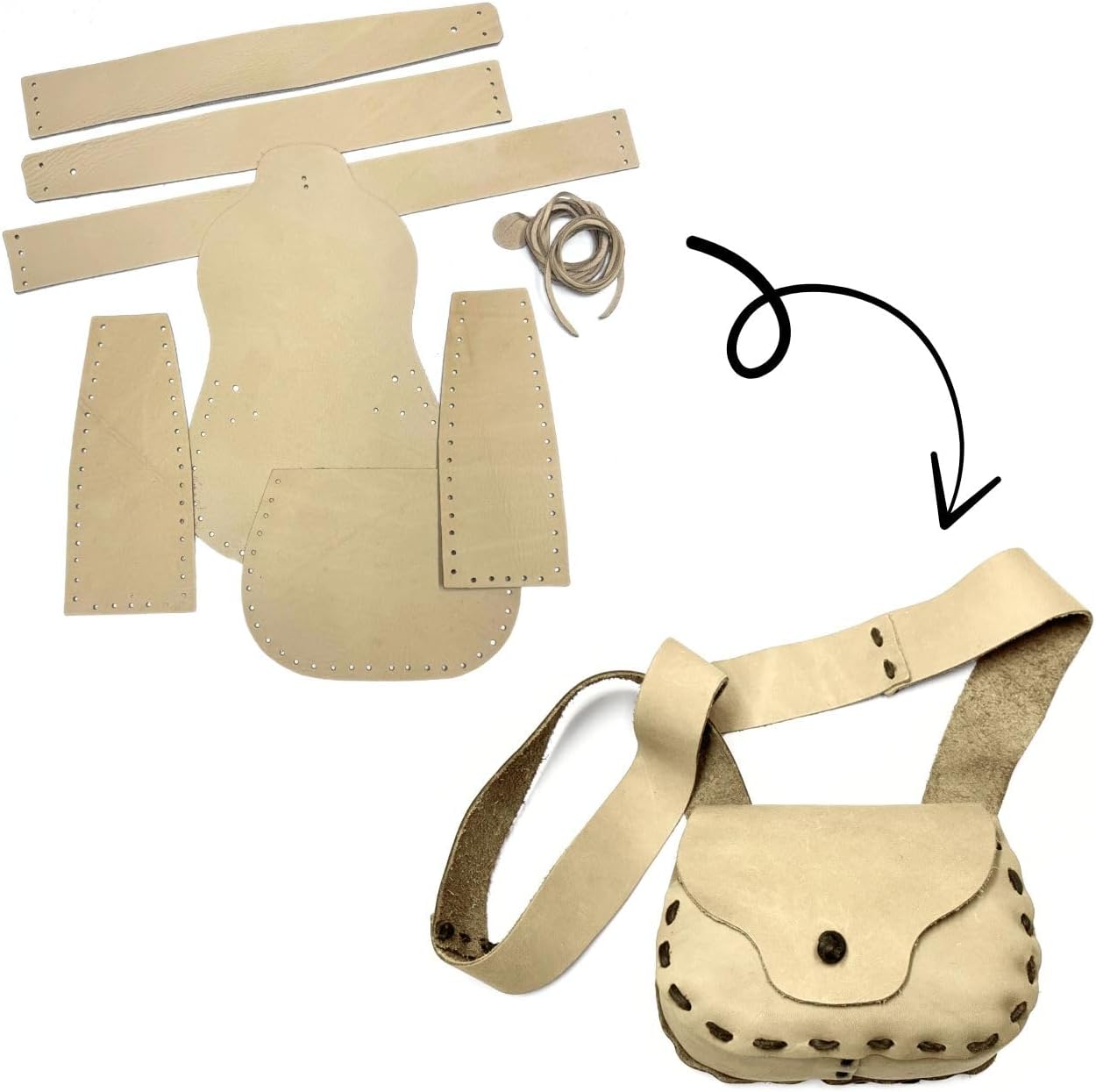 Possible Bag Kit - Black Powder Leather Bags Kit - Shooters Possibles Bag Muzzleloader Accessories Bag