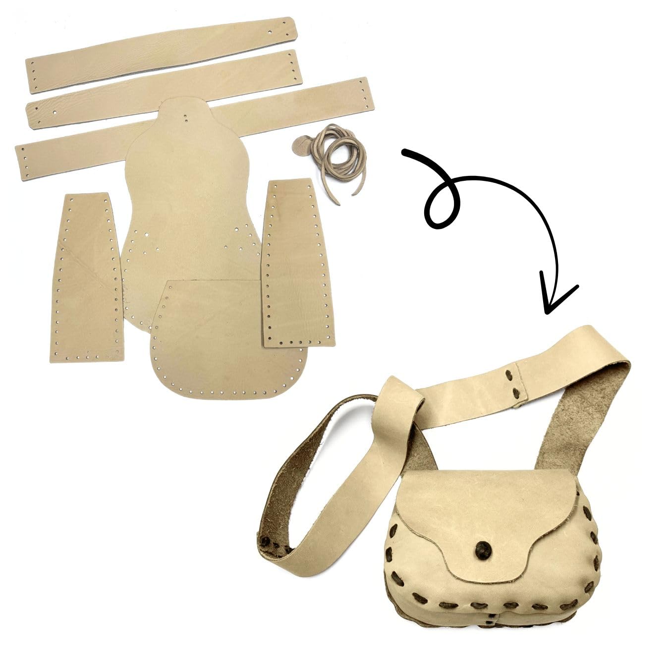 Possible Bag Kit - Black Powder Leather Bags Kit - Shooters Possibles Bag Muzzleloader Accessories Bag