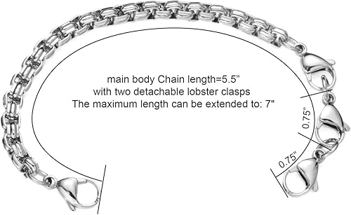 Miniatura 166 de Brazaletes de alerta médica ajustables de 7.5" a 9" para mujer/hombre, de acero inoxidable, intercambiables